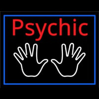 Red Psychic White Palms And Blue Border Neonreclame