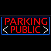 Red Public Parking And Arrow With Blue Border Neonreclame