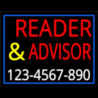 Red Reader Advisor With White Phone Number Neonreclame