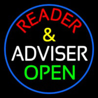 Red Reader And White Advisor Green Open With Blue Border Neonreclame