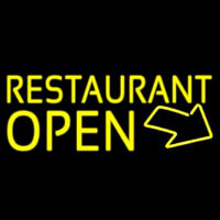 Red Restaurant Open With Arrow Neonreclame