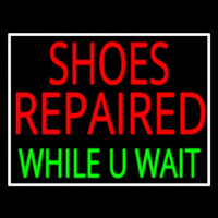 Red Shoes Repaired Green While You Wait Neonreclame