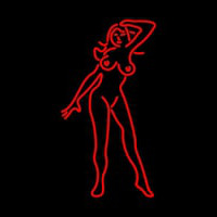 Red Strip Club Girl Neonreclame