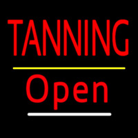 Red Tanning Open Yellow Line Neonreclame