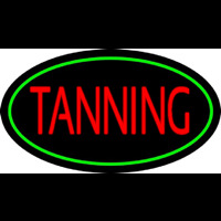 Red Tanning With Oval Green Border Neonreclame