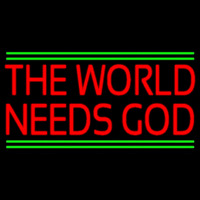 Red The World Needs God Neonreclame