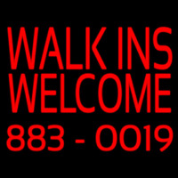 Red Walk Ins Welcome With Phone Number Neonreclame