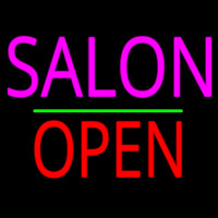 Salon Block Open Green Line Neonreclame