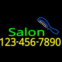 Salon With Comb And Number Neonreclame