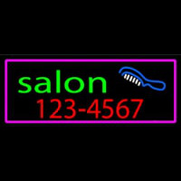 Salon With Comb And Number Neonreclame