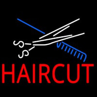 Scissor And Comb Haircut Neonreclame