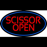 Scissor Open With Blue Border Neonreclame