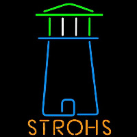 Strohs Lighthouse Art Beer Sign Neonreclame