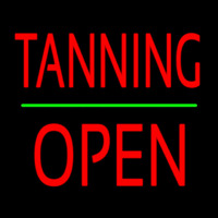 Tanning Block Open Green Line Neonreclame