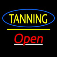 Tanning Open Yellow Line Neonreclame