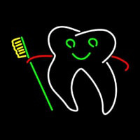 Tooth With Brush Logo Neonreclame