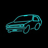 Turquoise Car Logo Neonreclame