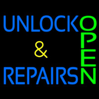 Unlock And Repairs Green Open Neonreclame