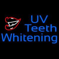 Uv Teeth Whitening In Blue With Lips Logo Neonreclame