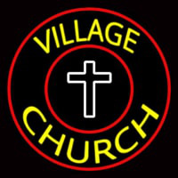 Village Church With Border Neonreclame