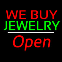 We Buy Jewelry Block Open White Line Neonreclame