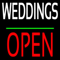 Weddings Block Open Green Line Neonreclame