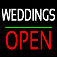 Weddings Block Red Open Green Line Neonreclame