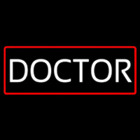 White Doctor Red Border Neonreclame