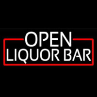 White Liquor Bar With Red Border Neonreclame