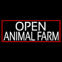 White Open Animal Farm With Red Border Neonreclame