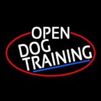 White Open Dog Training Oval With Red Border Neonreclame