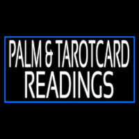 White Palm And Tarot Card Readings Blue Border Neonreclame