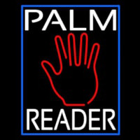 White Palm Reader Blue Border Neonreclame