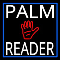 White Palm Reader With Blue Border Neonreclame