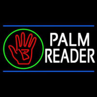 White Palm Reader With Logo Blue Line Neonreclame