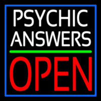 White Psychic Answers Red Open Green Line Neonreclame