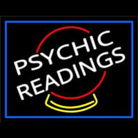 White Psychic Readings Crystal Blue Border Neonreclame