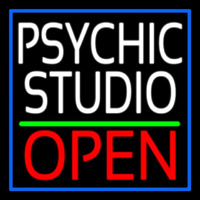 White Psychic Studio Red Open Green Line Neonreclame