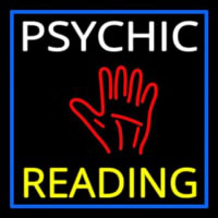 White Psychic Yellow Reading Block Palm Neonreclame