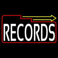 White Records Block With Arrow 2 Neonreclame