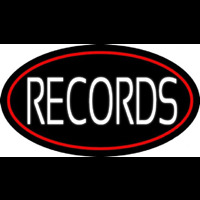 White Records Red Border Neonreclame