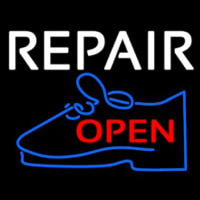 White Repair Blue Shoe Open Neonreclame