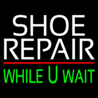 White Shoe Repair Green While You Wait Neonreclame