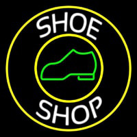 White Shoe Shop With Border Neonreclame