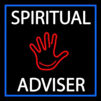 White Spiritual Advisor With Red Palm Neonreclame