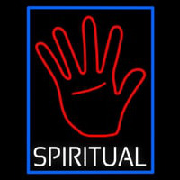 White Spiritual With Blue Border Neonreclame