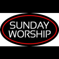 White Sunday Worship Neonreclame