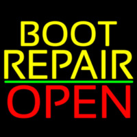 Yellow Boot Repair Open Neonreclame