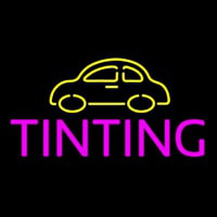 Yellow Car Pink Tinting Neonreclame