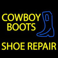 Yellow Cowboy Boots Shoe Repair Neonreclame